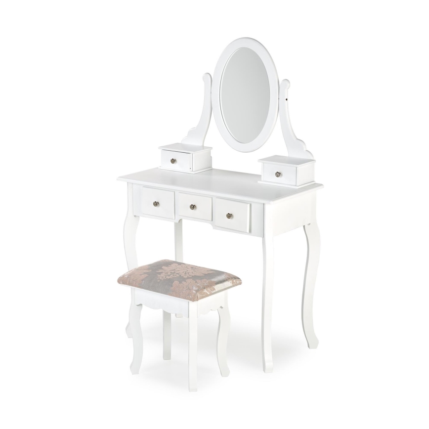 Τουαλέτα κρεβατοκάμαρας SARA 80x130 cm + stool 45x37 cm λευκό
