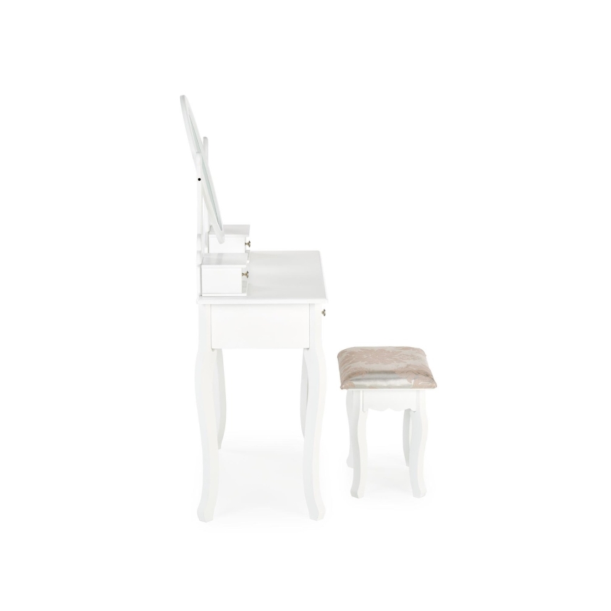 Τουαλέτα κρεβατοκάμαρας SARA 80x130 cm + stool 45x37 cm λευκό