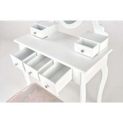 Τουαλέτα κρεβατοκάμαρας SARA 80x130 cm + stool 45x37 cm λευκό