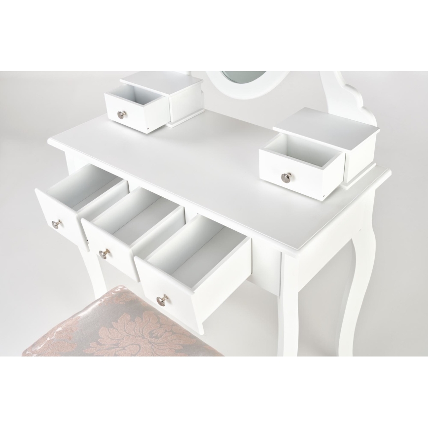 Τουαλέτα κρεβατοκάμαρας SARA 80x130 cm + stool 45x37 cm λευκό