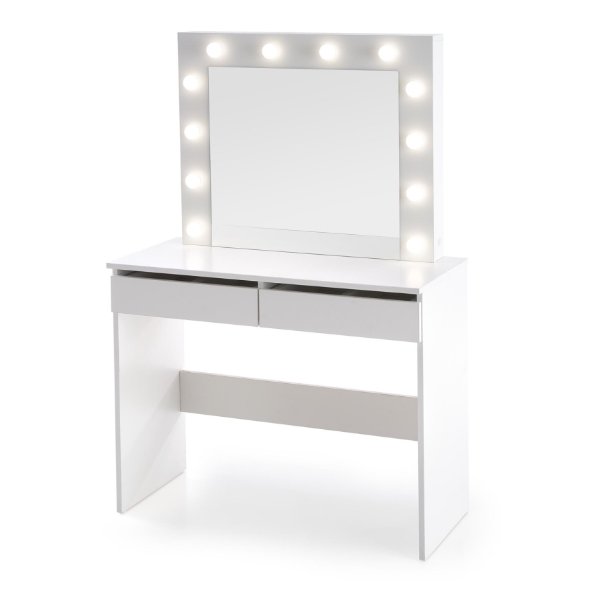 Τουαλέτα κρεβατοκάμαρας με φωτισμό LED HOLLYWOOD 140x94 cm λευκό