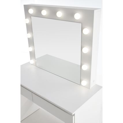 Τουαλέτα κρεβατοκάμαρας με φωτισμό LED HOLLYWOOD 140x94 cm λευκό