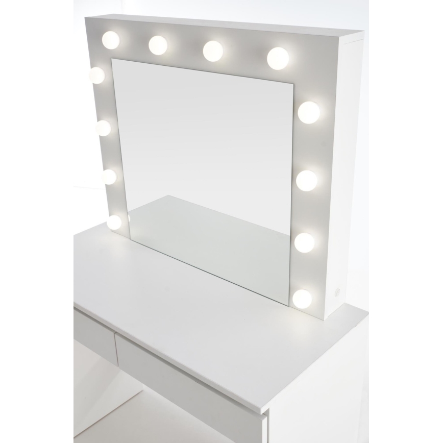Τουαλέτα κρεβατοκάμαρας με φωτισμό LED HOLLYWOOD 140x94 cm λευκό