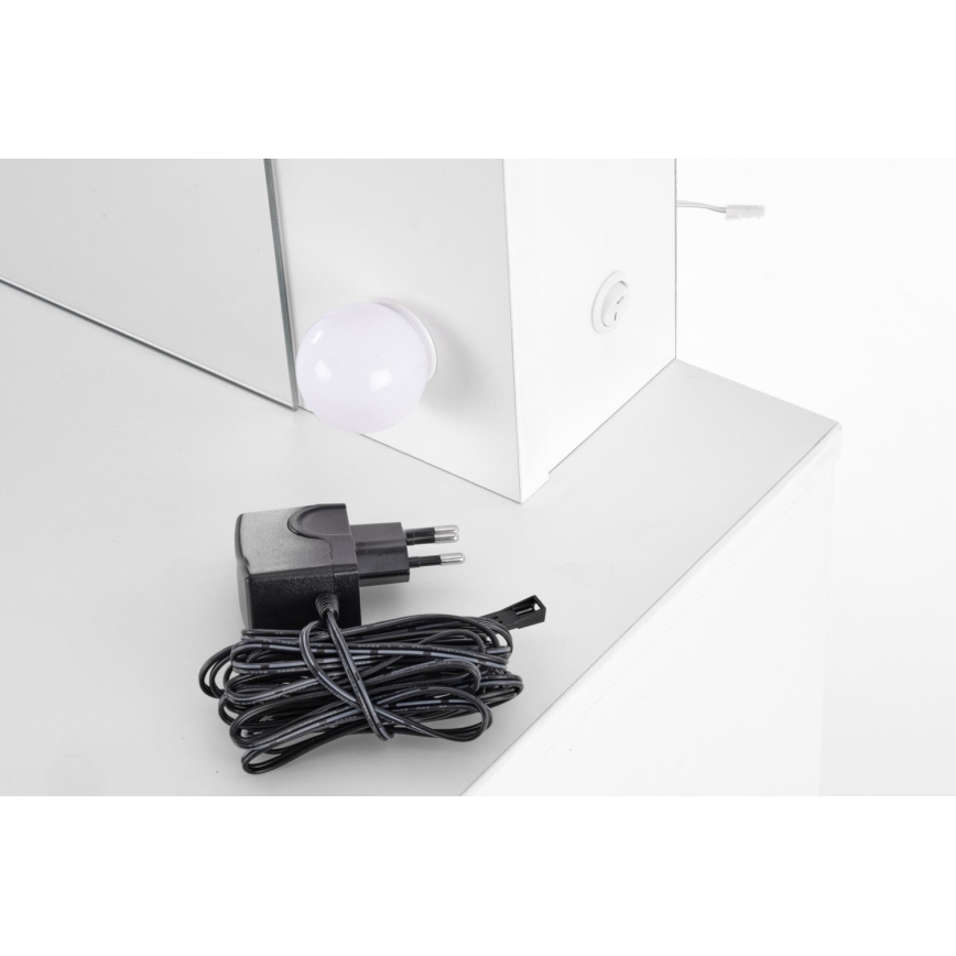 Τουαλέτα κρεβατοκάμαρας με φωτισμό LED HOLLYWOOD 140x94 cm λευκό