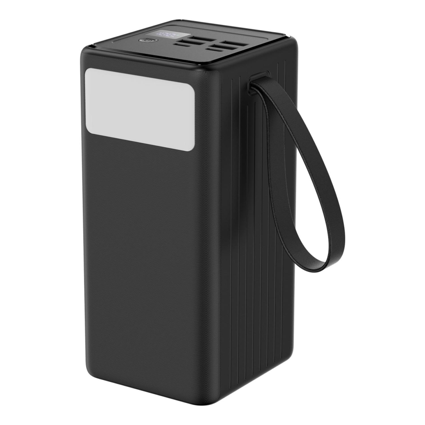 Τράπεζα ενέργειας 60000 mAh 20W Power Delivery 4xUSB-A + 2xUSB-C με φακό LED και καλώδιο USB-C 1m μαύρο