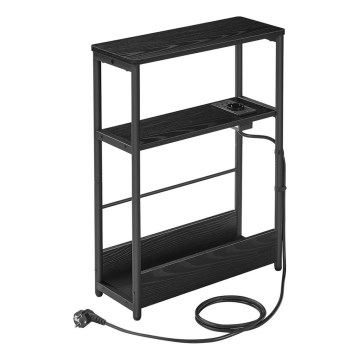 Τραπεζάκι ROD με ενσωματωμένη πρίζα και θύρες USB, μαύρο