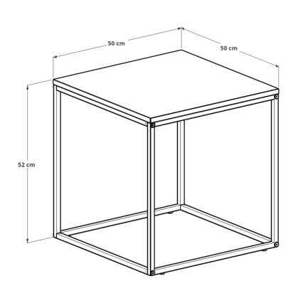 Τραπεζάκι σαλονιού 52x50 cm καφέ