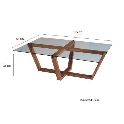 Τραπεζάκι σαλονιού AMALFI 35x105 cm πεύκο/γυαλί