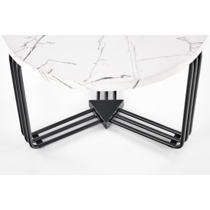 Τραπεζάκι σαλονιού ANTICA 41x55 cm μαύρο/διακόσμηση μάρμαρο