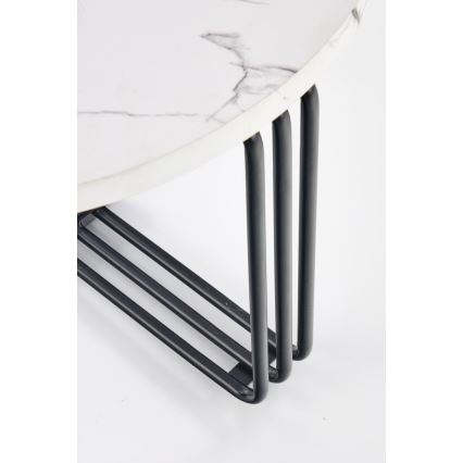 Τραπεζάκι σαλονιού ANTICA 41x55 cm μαύρο/διακόσμηση μάρμαρο