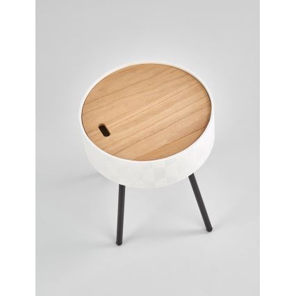 Τραπεζάκι σαλονιού AURA 45x38 cm λευκό/μαύρο/μπεζ