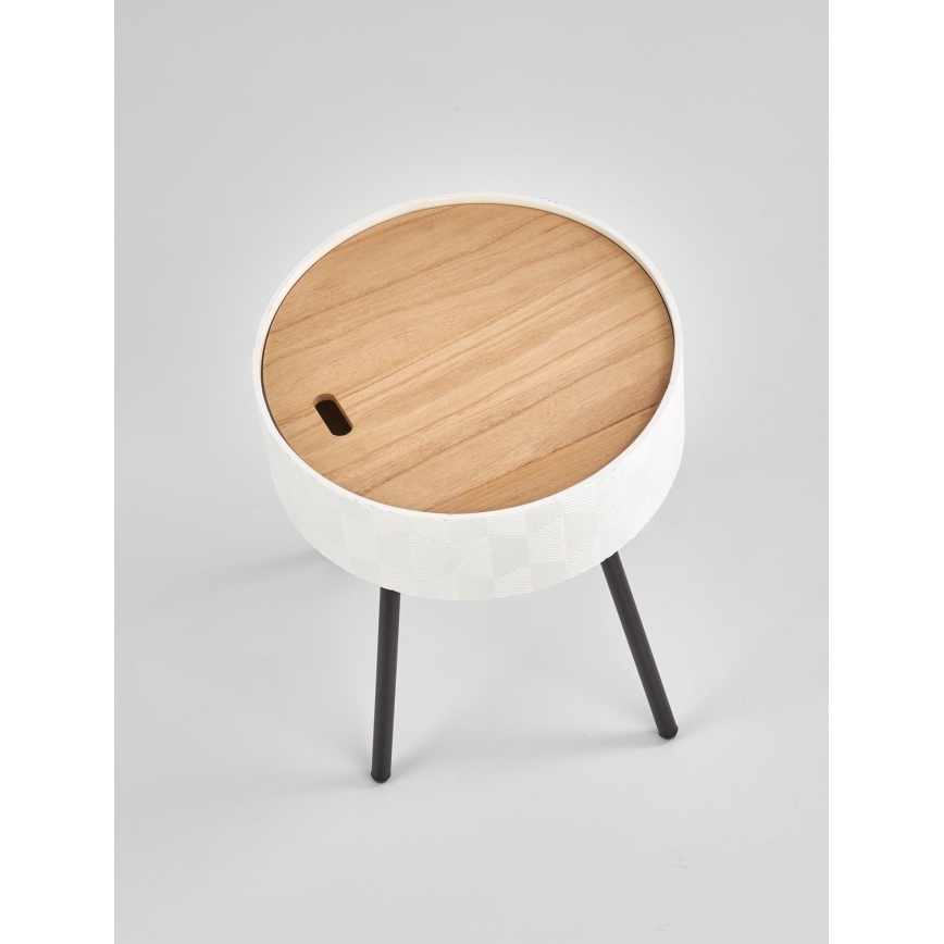 Τραπεζάκι σαλονιού AURA 45x38 cm λευκό/μαύρο/μπεζ
