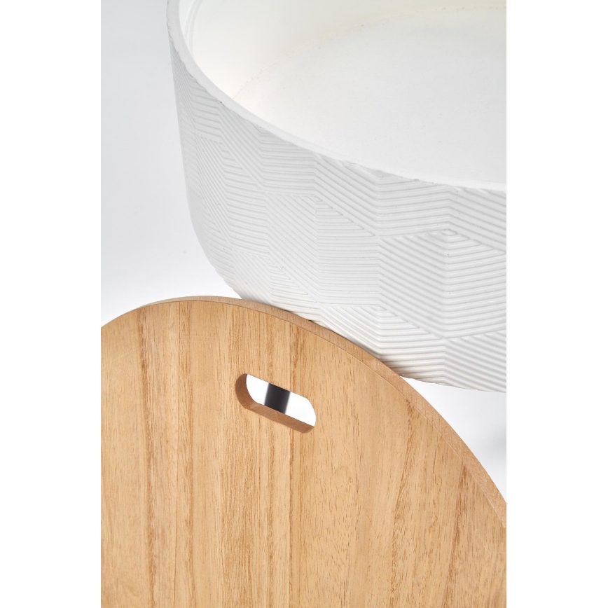 Τραπεζάκι σαλονιού AURA 45x38 cm λευκό/μαύρο/μπεζ