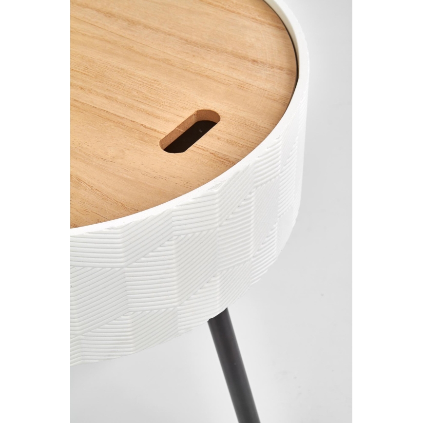 Τραπεζάκι σαλονιού AURA 45x38 cm λευκό/μαύρο/μπεζ
