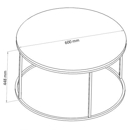 Τραπεζάκι σαλονιού BERLIN 60x45 cm μαύρο/διαφανής