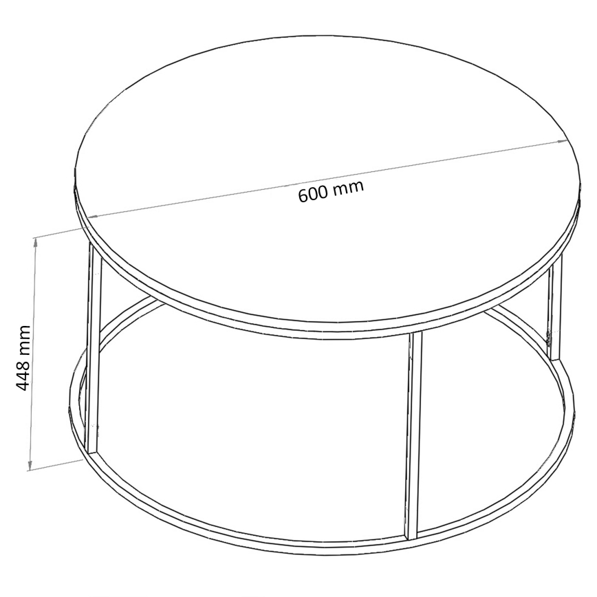 Τραπεζάκι σαλονιού BERLIN 60x45 cm μαύρο/διαφανής