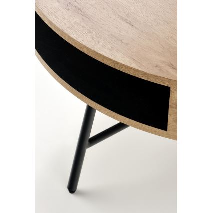 Τραπεζάκι σαλονιού CAMILA 41x80 cm χρυσαφί δρυς/μαύρο