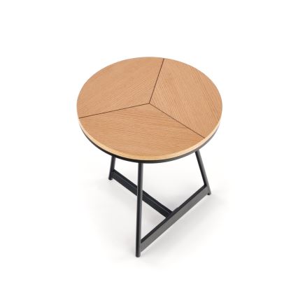 Τραπεζάκι σαλονιού CARIDA 49x45 cm μαύρο/δρυς