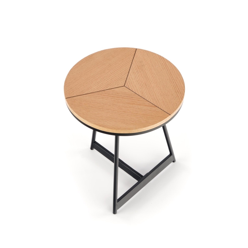 Τραπεζάκι σαλονιού CARIDA 49x45 cm μαύρο/δρυς