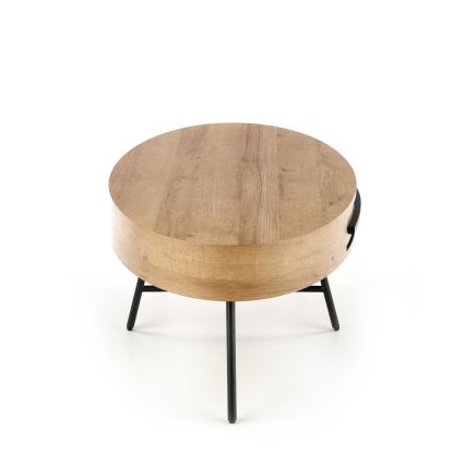 Τραπεζάκι σαλονιού με ένα drawer CAROLINA 41x120 cm χρυσαφί δρυς/μαύρο