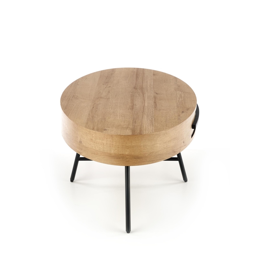 Τραπεζάκι σαλονιού με ένα drawer CAROLINA 41x120 cm χρυσαφί δρυς/μαύρο