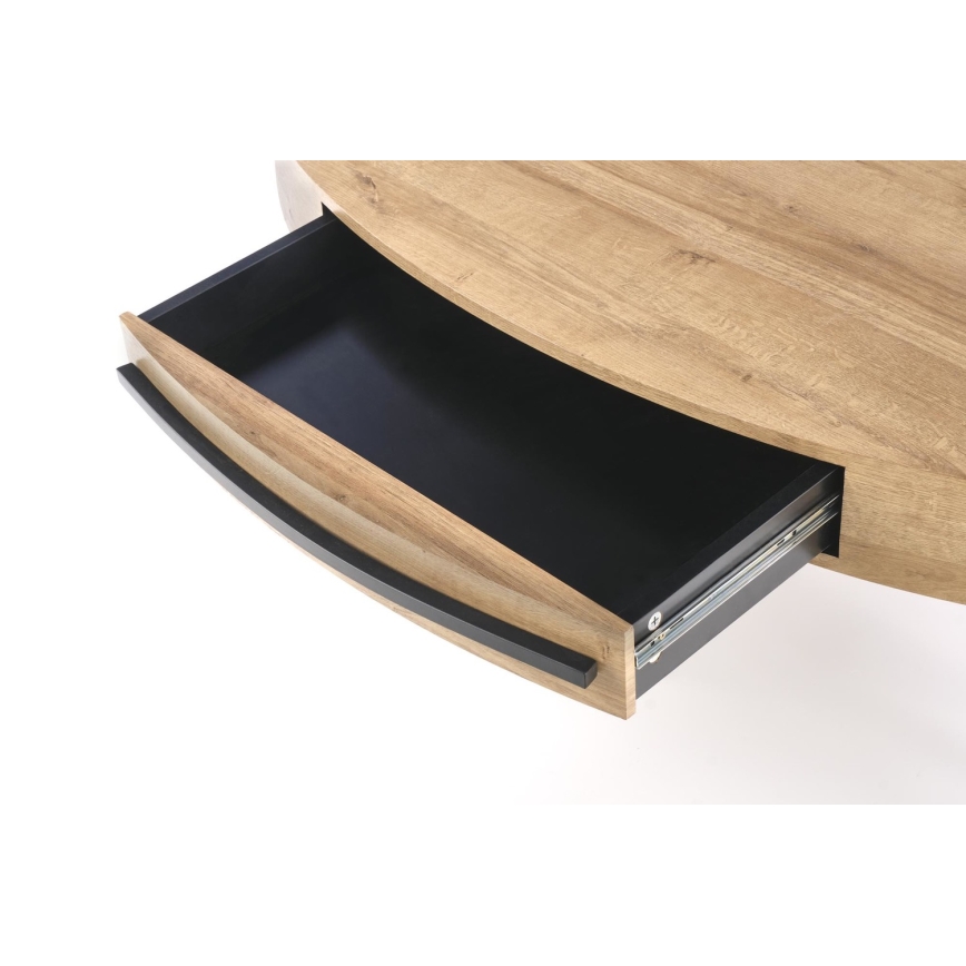 Τραπεζάκι σαλονιού με ένα drawer CAROLINA 41x120 cm χρυσαφί δρυς/μαύρο