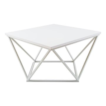 Τραπεζάκι σαλονιού CURVED 60x60 cm λευκό