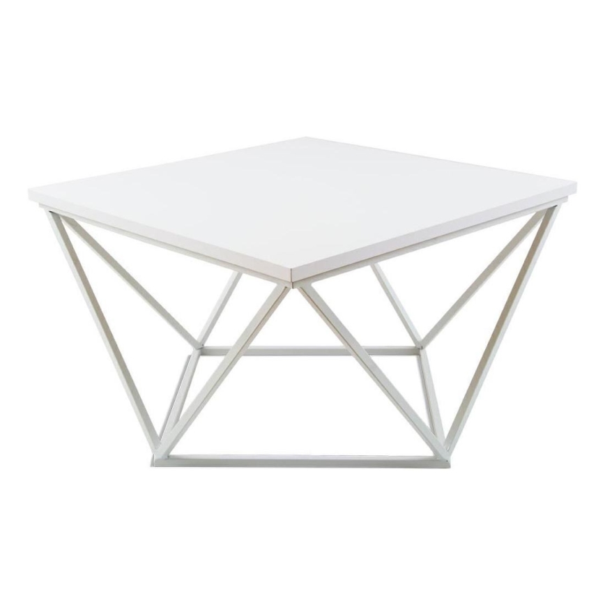 Τραπεζάκι σαλονιού CURVED 60x60 cm λευκό