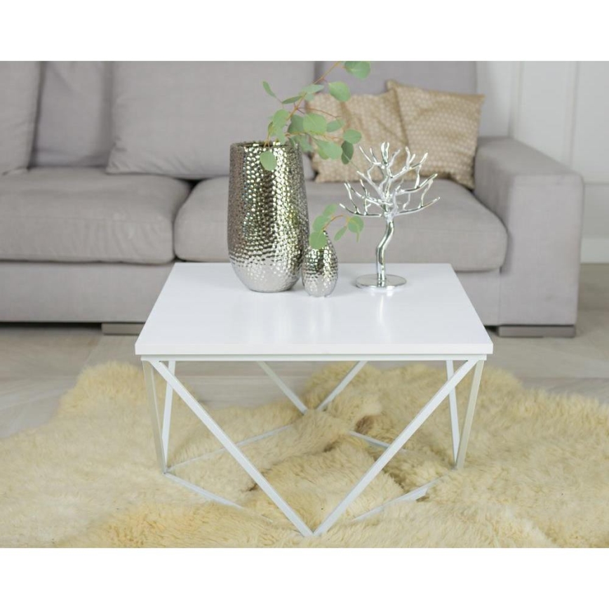 Τραπεζάκι σαλονιού CURVED 60x60 cm λευκό