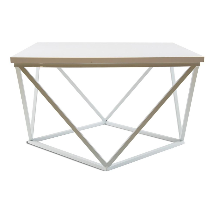 Τραπεζάκι σαλονιού CURVED 60x60 cm λευκό