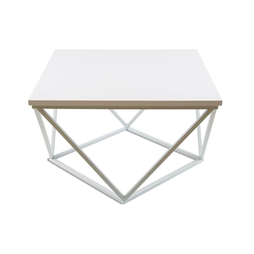 Τραπεζάκι σαλονιού CURVED 60x60 cm λευκό