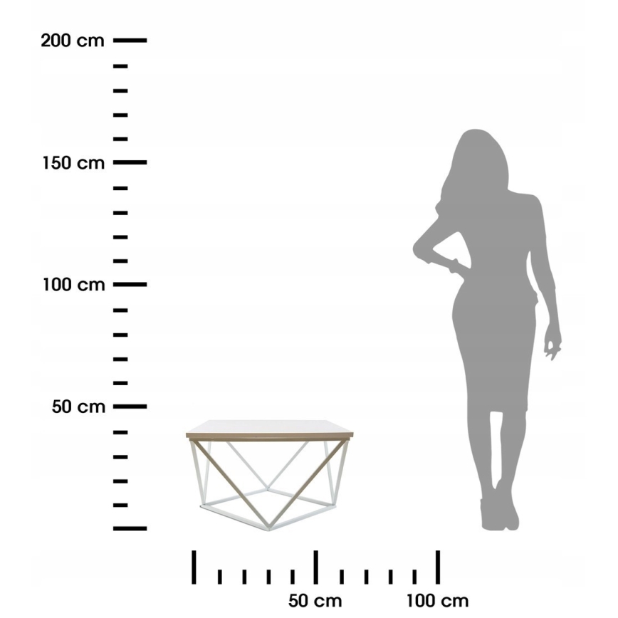 Τραπεζάκι σαλονιού CURVED 60x60 cm λευκό
