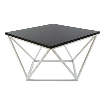 Τραπεζάκι σαλονιού CURVED 60x60 cm λευκό/μαύρο