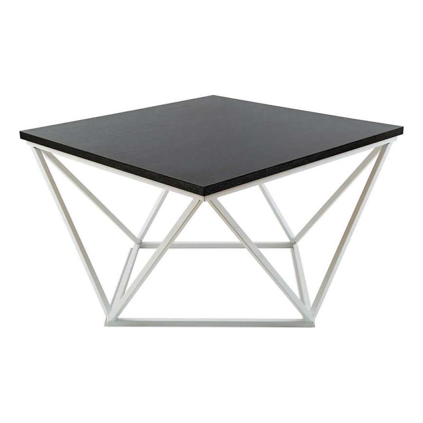 Τραπεζάκι σαλονιού CURVED 60x60 cm λευκό/μαύρο