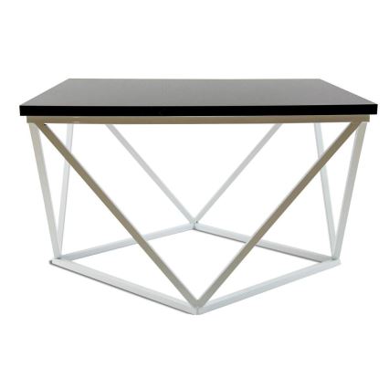 Τραπεζάκι σαλονιού CURVED 60x60 cm λευκό/μαύρο