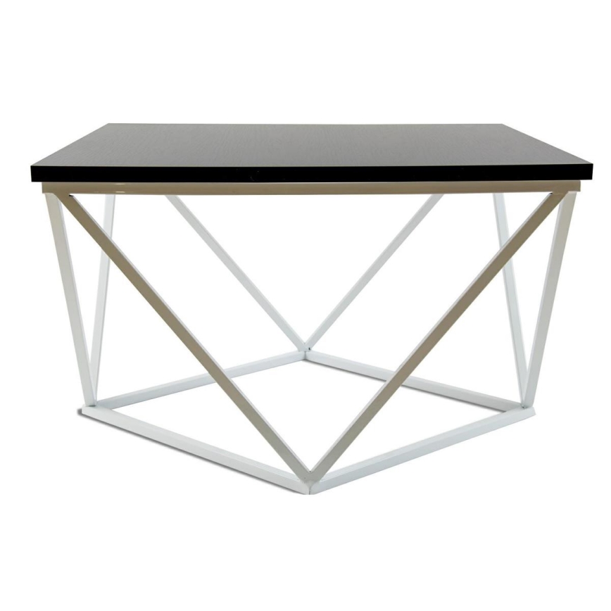 Τραπεζάκι σαλονιού CURVED 60x60 cm λευκό/μαύρο