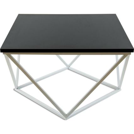 Τραπεζάκι σαλονιού CURVED 60x60 cm λευκό/μαύρο