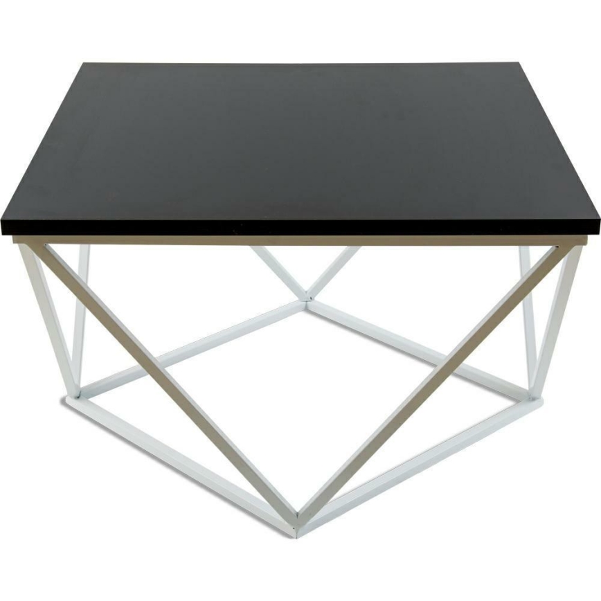 Τραπεζάκι σαλονιού CURVED 60x60 cm λευκό/μαύρο