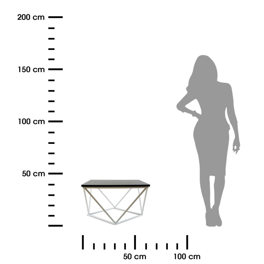 Τραπεζάκι σαλονιού CURVED 60x60 cm λευκό/μαύρο