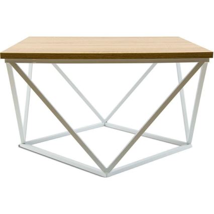 Τραπεζάκι σαλονιού CURVED 60x60 cm λευκό/μπεζ