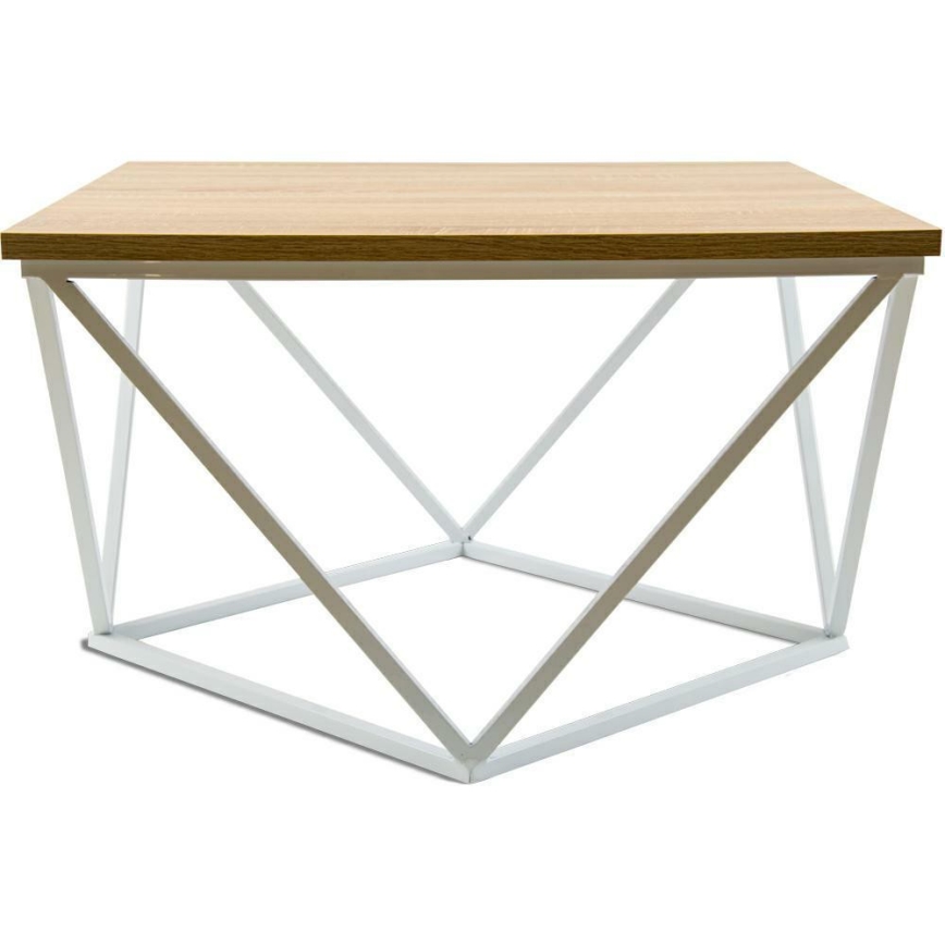 Τραπεζάκι σαλονιού CURVED 60x60 cm λευκό/μπεζ