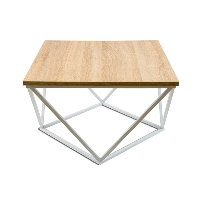 Τραπεζάκι σαλονιού CURVED 60x60 cm λευκό/μπεζ