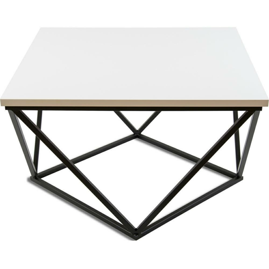 Τραπεζάκι σαλονιού CURVED 62x62 cm μαύρο/λευκό