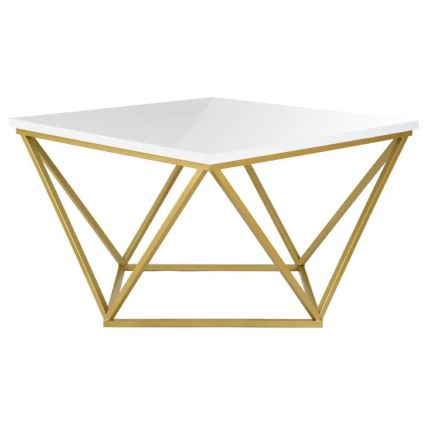 Τραπεζάκι σαλονιού CURVED 62x62 cm χρυσό/λευκό