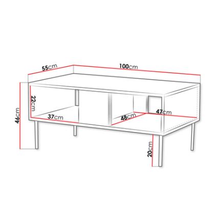 Τραπεζάκι σαλονιού DECO 46x100 cm καρυδιά warmia