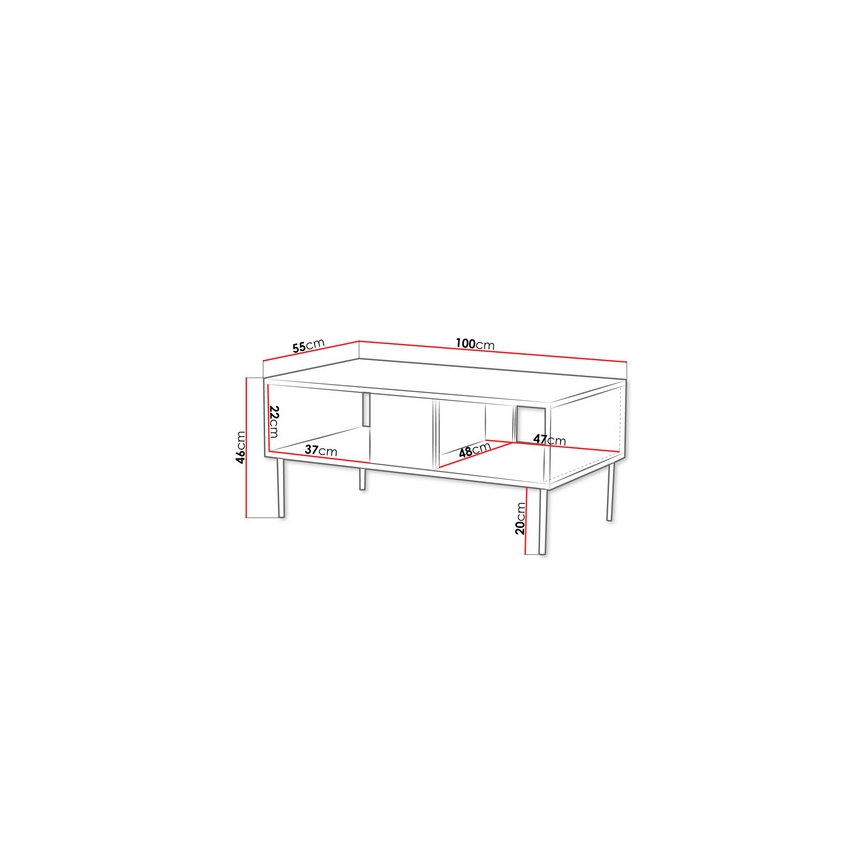 Τραπεζάκι σαλονιού DECO 46x100 cm καρυδιά warmia