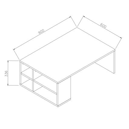 Τραπεζάκι σαλονιού DEFNE 34x90 cm λευκό/καφέ