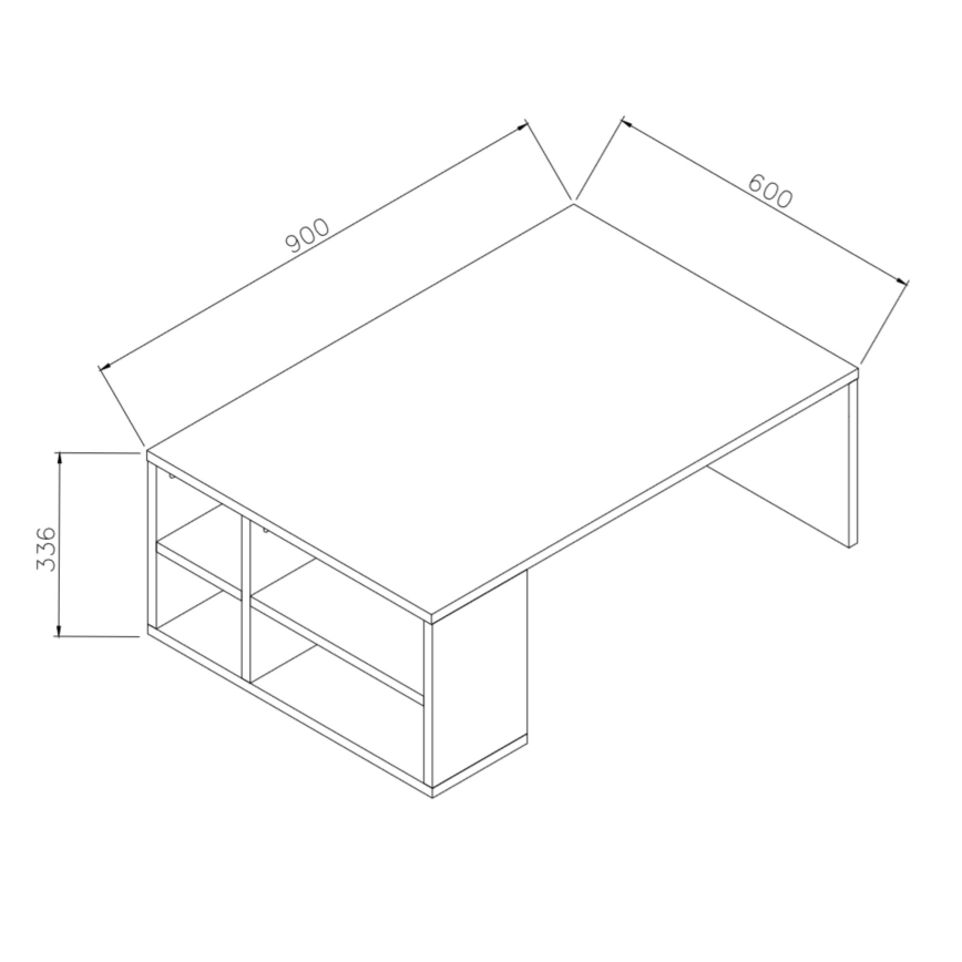 Τραπεζάκι σαλονιού DEFNE 34x90 cm λευκό/καφέ