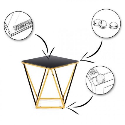 Τραπεζάκι σαλονιού DIAMANTA 50x50 cm χρυσό/μαύρο