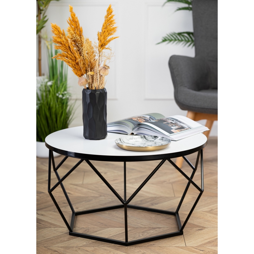 Τραπεζάκι σαλονιού DIAMOND 40x70 cm λευκό/μαύρο